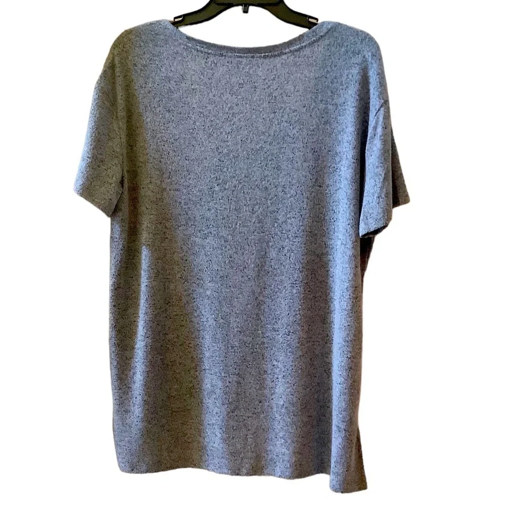 Caslon heather blue short sleeve v-neck sweater.